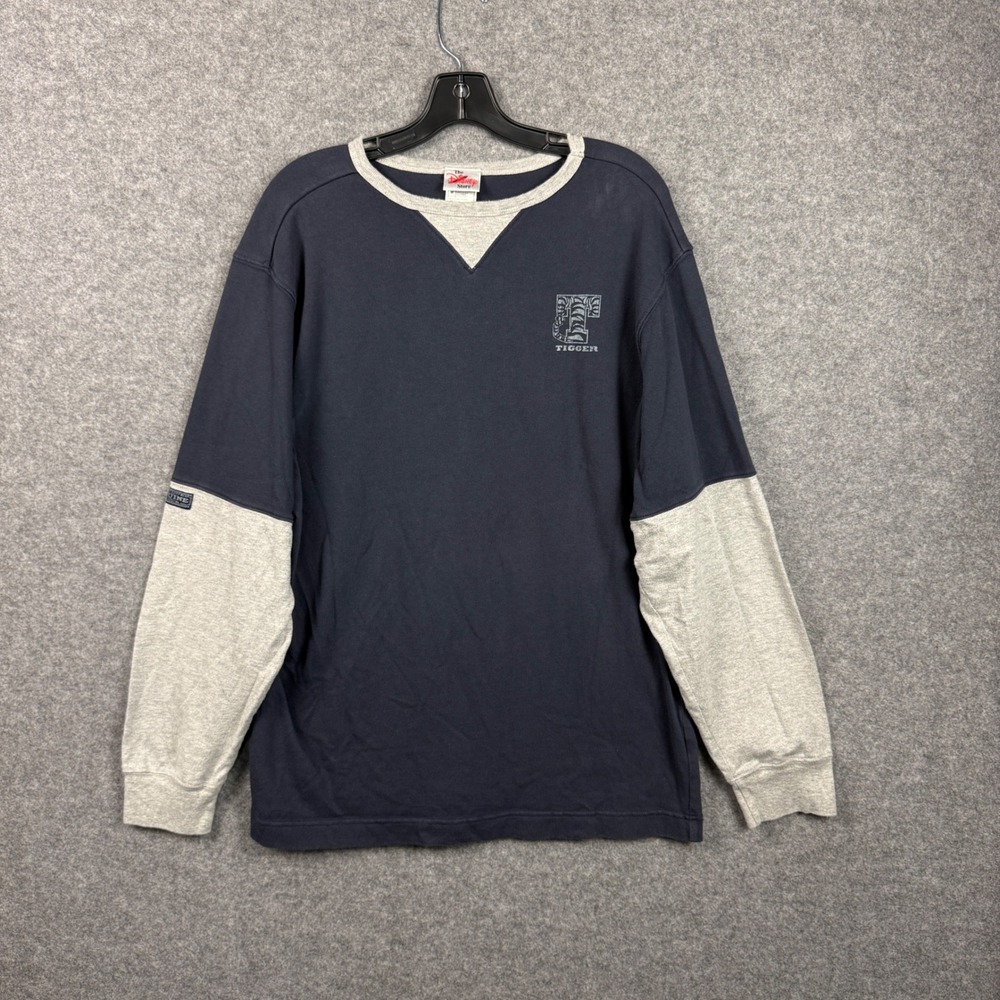 The Disney Store Tigger Vintage‎ 90s Colorblock Long Sleeve Shirt Navy Mens M